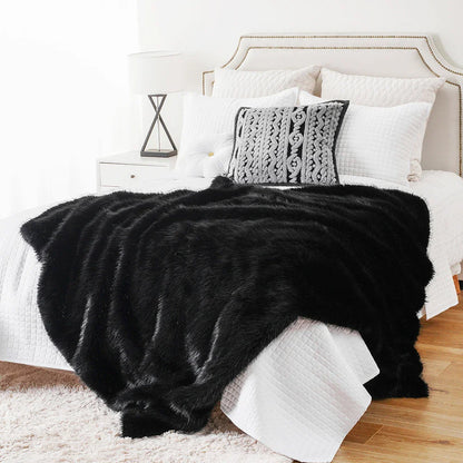 Fluffy Soft Blankets Luxury Fur blanket for Bed Sofa Mink Faux Fur Throw and Blankets Large Warm Blanket for Home Decor