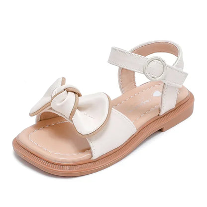 New Children's Sandals Summer Bowknot Girls Princess Causal Shoes Fashion Kids Soft Bottom Beach Flat Sandals Open-toe Versatile