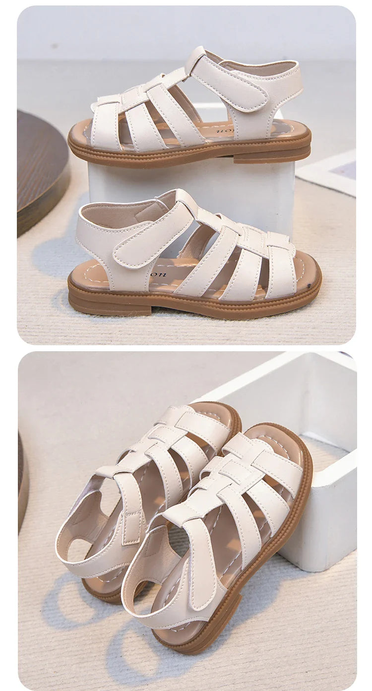 Kids Summer Sandals for Boys Girls Unisex Fashion Open Toes All Match Size 21-30 Children Beach Shoes Anti-skid Breathable Soft