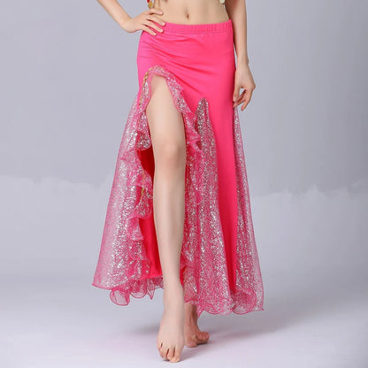 Belly Dance Long Skirt Women Clothing Fashion Clothes Streetwear Harajuku Sequin Hotsweet Performance Costume Dance Wear Stage