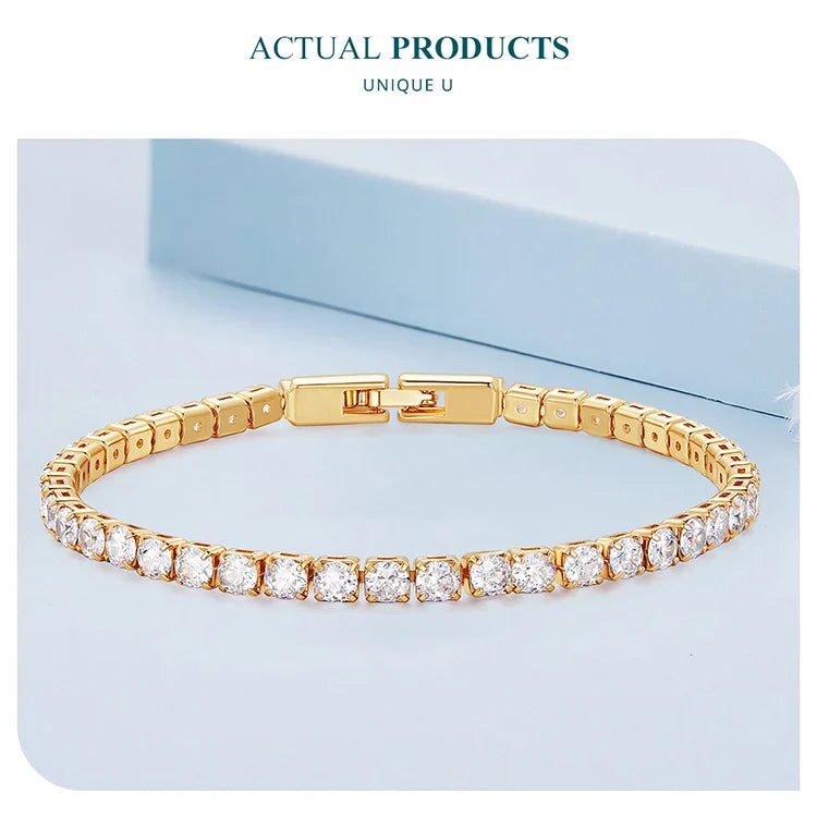 Authentic Plated Platinum 5 Colors Tennis Bracelet for Men Women Birthday Valentine's Day Gift Fashion Jewelry YIB051