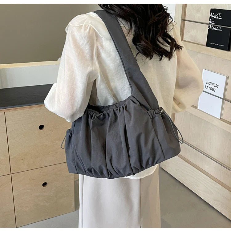 Hot Selling Fashion Nylon Pleated Women's Crossbody Bag 2026 New Casual Trend Versatile Large Capacity Tote Women's Shoulder Bag