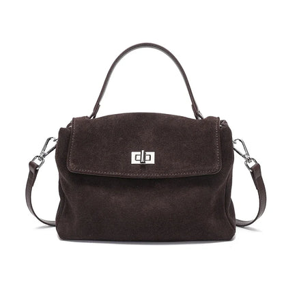 2026 NEW Autumn winter women's Natural Suede leather Crossbody Bag luxury designer Genuine Leather commuting messenger bag