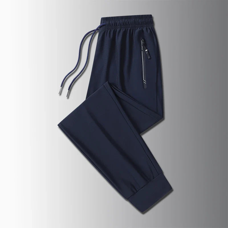 Running Pants Jogging Casual Summer Thin Elastic Sweatpants Quick Dry Ice Silk Straight Pants Sports Gym Breathable Men Trousers