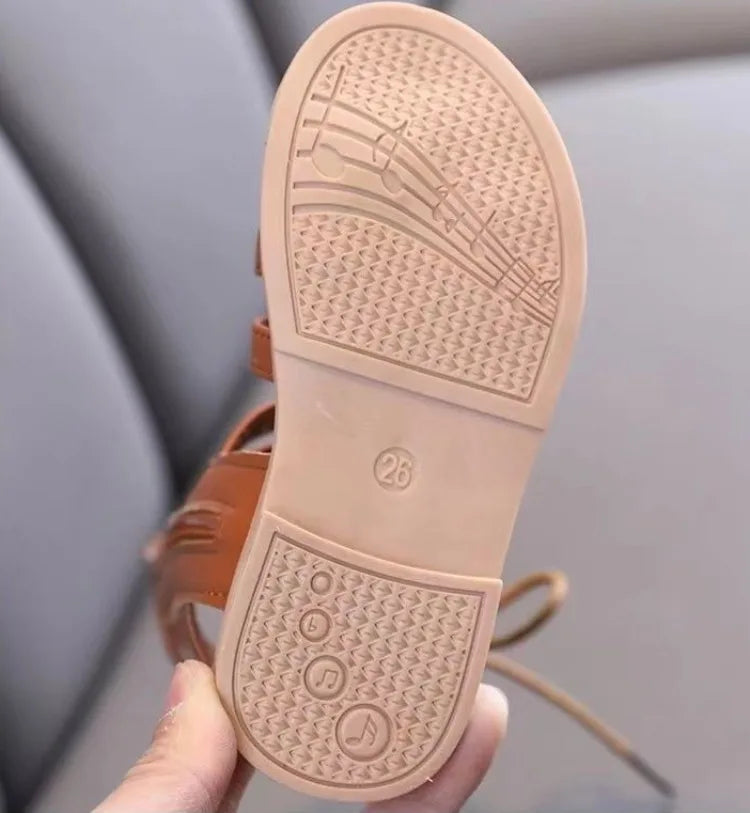 2026 Summer New Girls Beach Princess Roman Sandals Breathable Side Zipper Soft Sole Bestseller