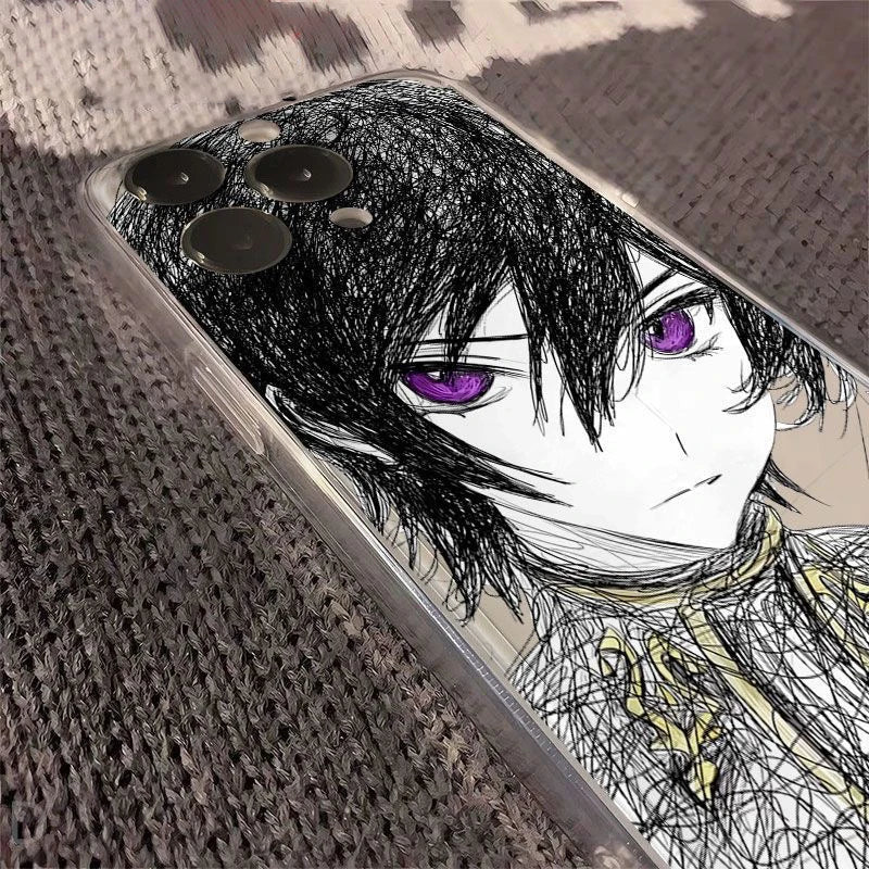 luxury comic Code Geass Clear Soft Case protection for iPhone 17 16 15 13 12 11 14 Pro Max XS XR 7 8 16 Plus X SE Coque