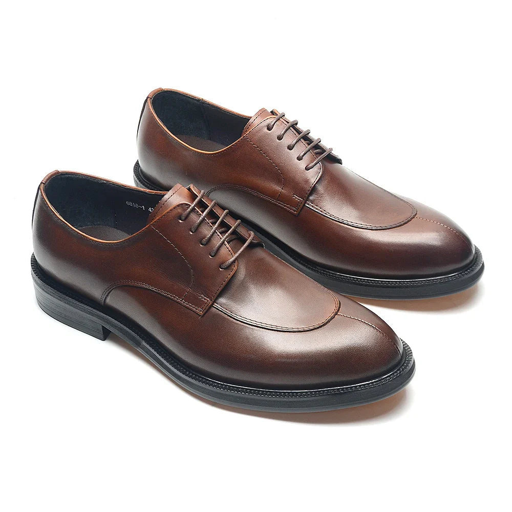 Luxury Handmade Wedding Party Men's Dress Shoes Cow Genuine Leather Lace-up Oxfords Derby Formal Business Social Male Footwear