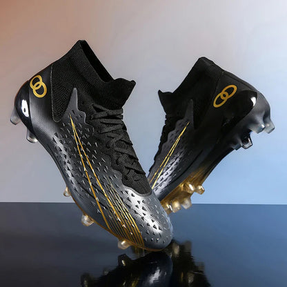 New Men Soccer Shoes Long Spikes Ultralight Football Boots Breathable Sneakers Indoor Match Cleats Training Drop Shipping