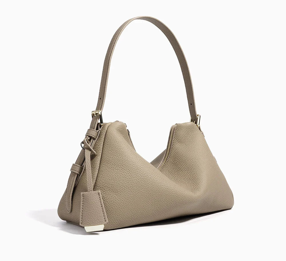 Genuine Leather Satchel Bags For Women Simple Fashion Ladies Underarm Handbag Large Capacity Shoulder Bag 2025 New