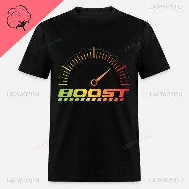 New Boost Turbo Engine Printing T-Shirt Car Parts Funny Mechanic Cotton Teemen 2024 Summer Fashion Top Personality Mans Clothing