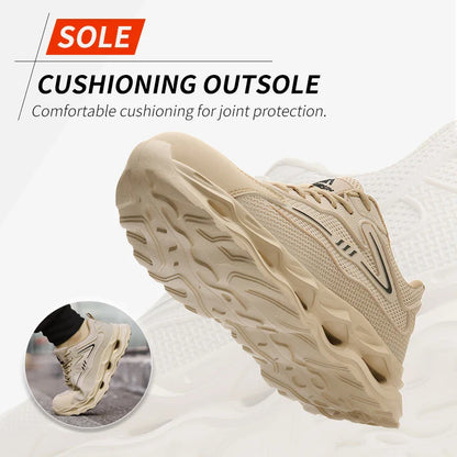 Men's safety shoes are super lightweight, breathable, comfortable, anti smashing, plastic toe protection and work shoes