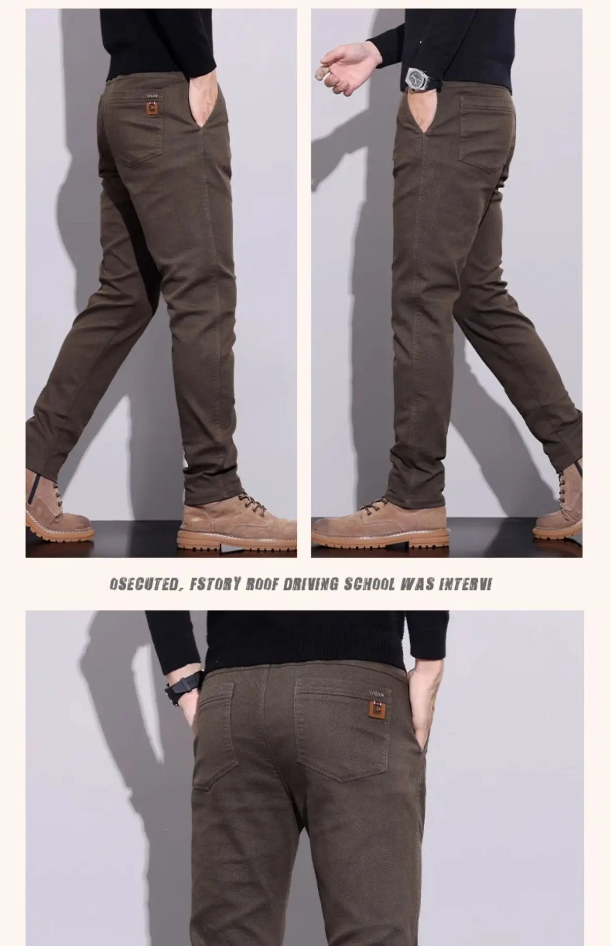 New Winter High-End Business Men's Suit Pants Autumn and Winter Slim Straight Casual Pants Versatile Fashion Trousers Korean