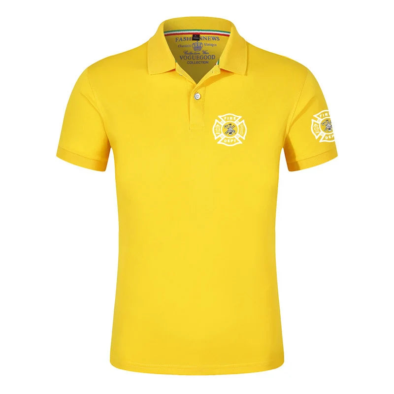 Firefighter Rescue Team Printing Fashion 2023 New Men's Summer Solid Color Short Sleeves Comfortable T-Shirts Polo Shirt Tops
