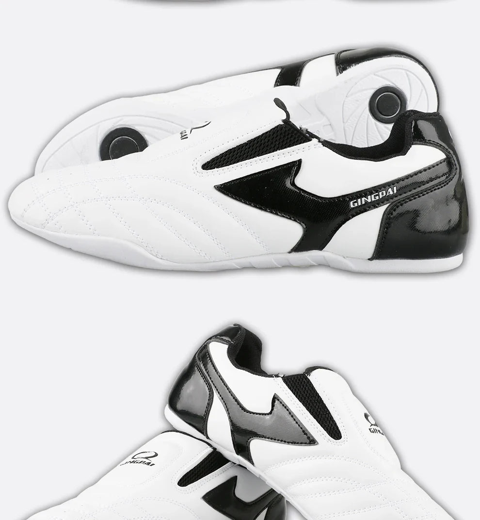 White Breathable Taekwondo Shoes Karate Kung Fu Wrestling Martial Arts Shoes Adults Child Non-slip Soft Oxford Soles Sneakers