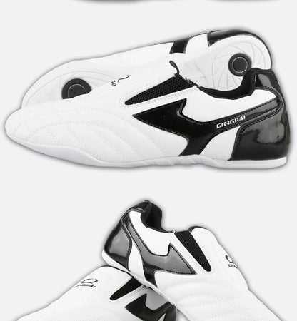 White Breathable Taekwondo Shoes Karate Kung Fu Wrestling Martial Arts Shoes Adults Child Non-slip Soft Oxford Soles Sneakers