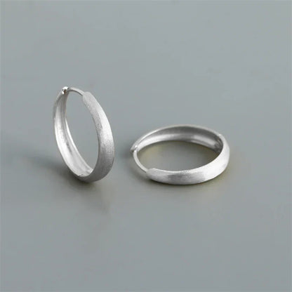 925 Sterling Silver Simple Statement Matte Large Huggies Hoop Earrings for Men Women Fine Gothic Punk Charms S925 Jewelry