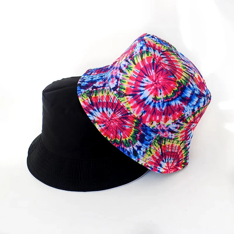 New Street Graffiti  Men's Bucket Hat Double-Sided Hip Hop   Outdoor Women Caps Beach Sun Protect Fishing Unisex Bonnet