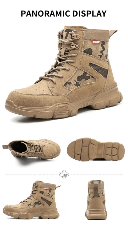 Sneakers  Indestructible Shoes Work Safety Shoes With Steel Toe Cap Puncture-Proof Male Security Protective Shoes Tactical Boots
