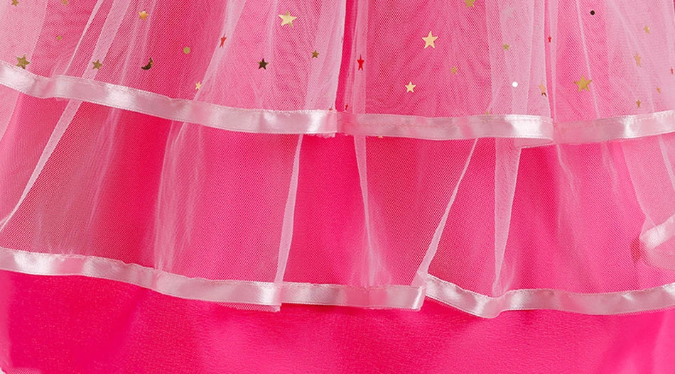 Princess Girls Rosy Movie Tutu Dress for Girl Letter B Birthday Party New Year Christmas Costumes Margot Ken Robbie