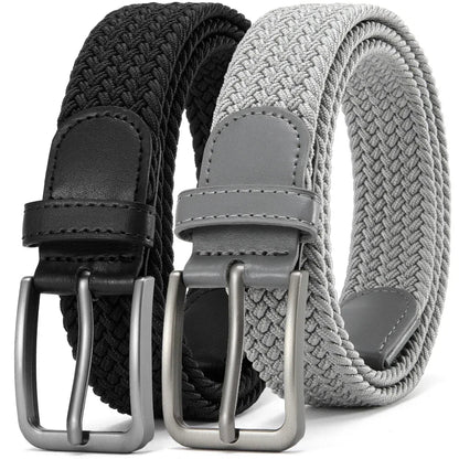 Men's Elastic Belts Unisex Casual Woven Belt for Men Outdoor Rock Climbing Training Work Belt with Jeans Belt of Women 115cm