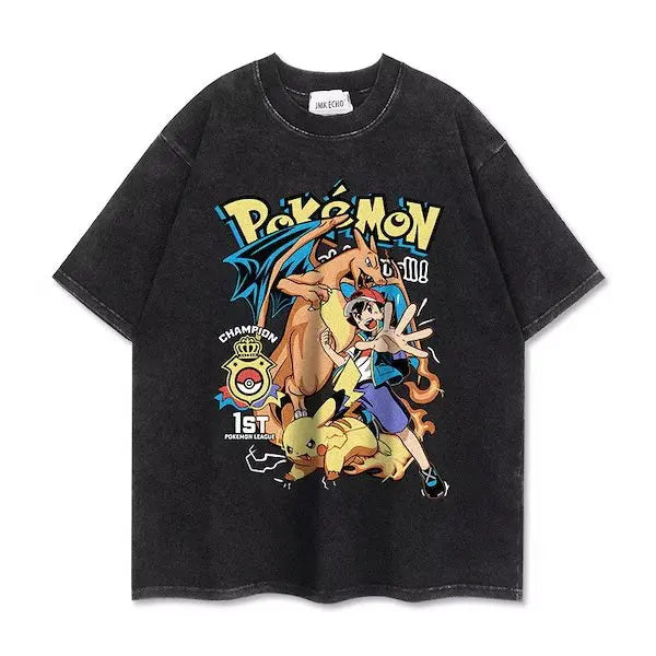 Graphic T-shirt Man Women Vintage Washed Short Sleeve Tee Casual Top Y2k Summer 2026 Fashion Loose Cotton Tee