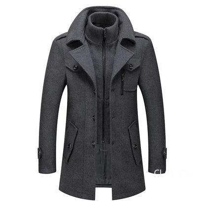Men Cashmere Trench Coats Winter Jackets Overcoats Wool Blends High Quality New Winter Coats Male Business Casual Trench Coats 4