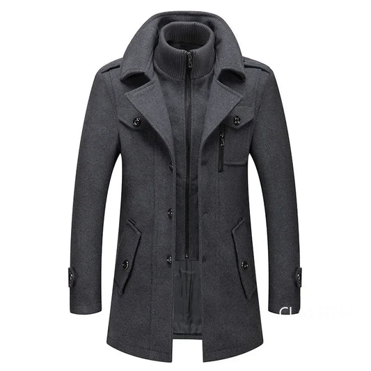 Men Cashmere Trench Coats Winter Jackets Overcoats Wool Blends High Quality New Winter Coats Male Business Casual Trench Coats 4