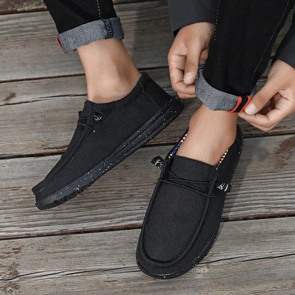 Plus Size Men's Solid Color Breathable Slip On Classic Loafer Shoes Comfy Casual Durable Lightweight Walking Shoes