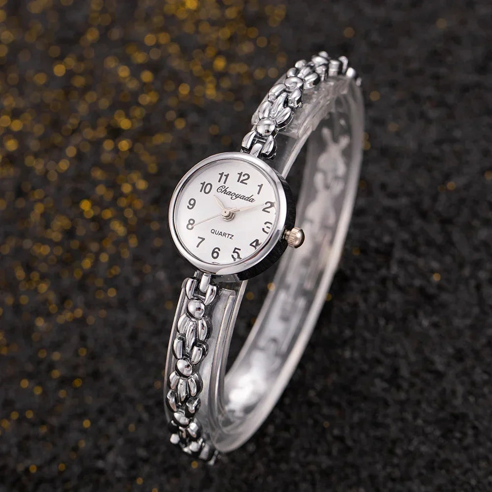 Women's Watches New Luxury Brand Alloy Crystal Women Bracelet Watch Fashion Elegant Golden Small Dial Ladies Clock Reloj Mujer