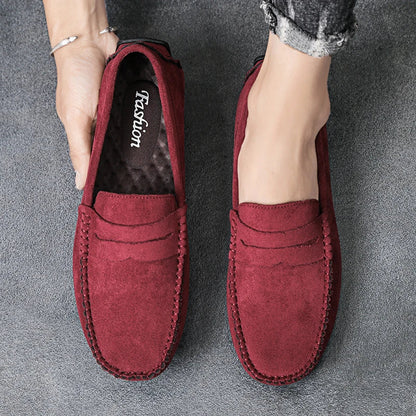 Sapatos Masculinos Casuais de Camurça, Respiráveis, de Couro, Loafers Masculinos, Slip-on, Sapatos de Dirigir Masculinos, Marca de Luxo, Sapatos Náuticos Confortáveis