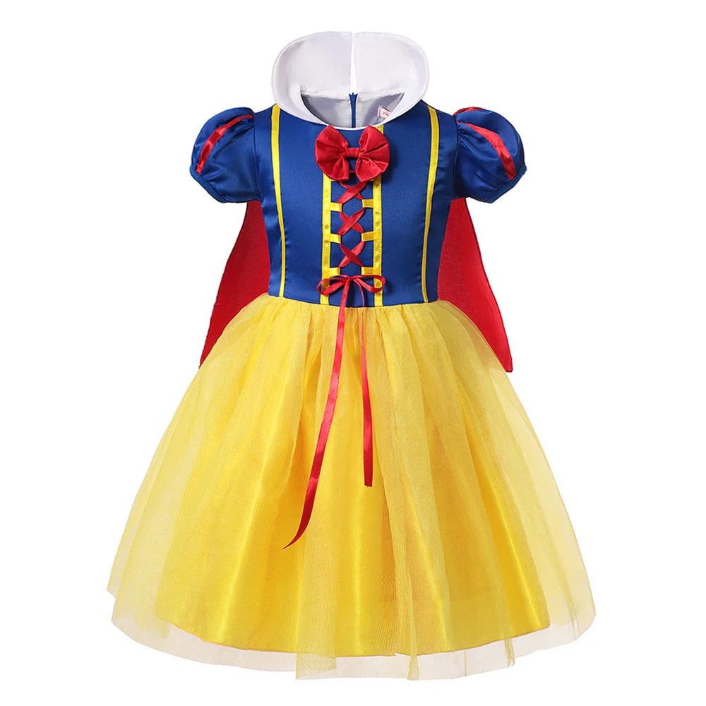 2026 Purim Snow White Dress Costume for Girls Childrens Carnival Christmas Party Princess Kids Birthday Clothes With Cloak Wig