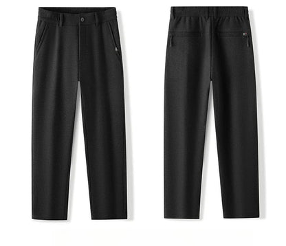 Men's Winter Fleece Elastic Casual Pants Thick Warm Soft Business Stretch Slim Trousers Streetwear Fashion Korean Brand Clothes