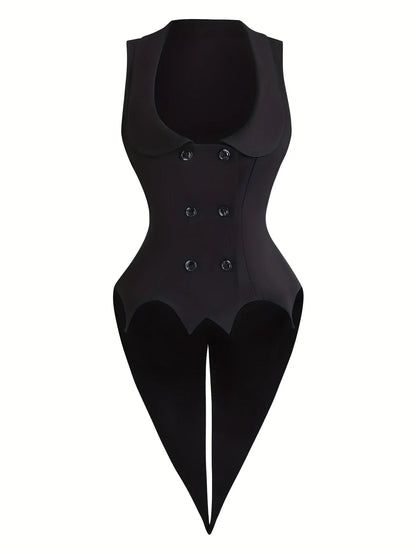 Female Halloween vampire cosplay asymmetrical hem Earl Grey style top jacket