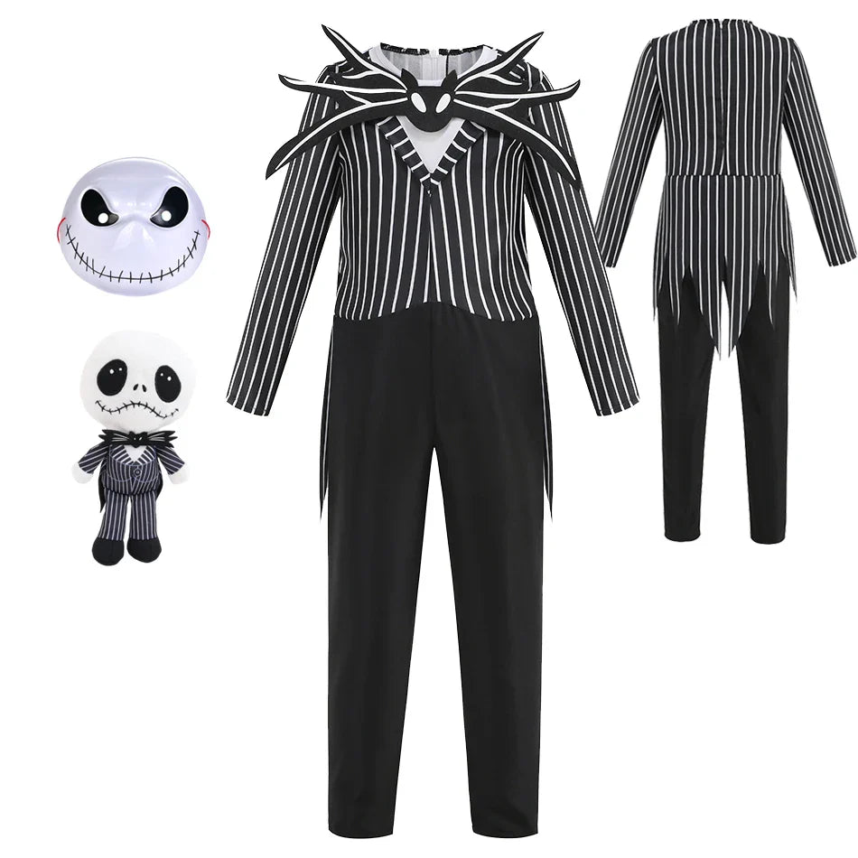2026 Meninas Horro Antes do Natal Sally Vestido de Cosplay de Halloween Festa Fantasia Infantil Meninos Jack Roupas Góticas