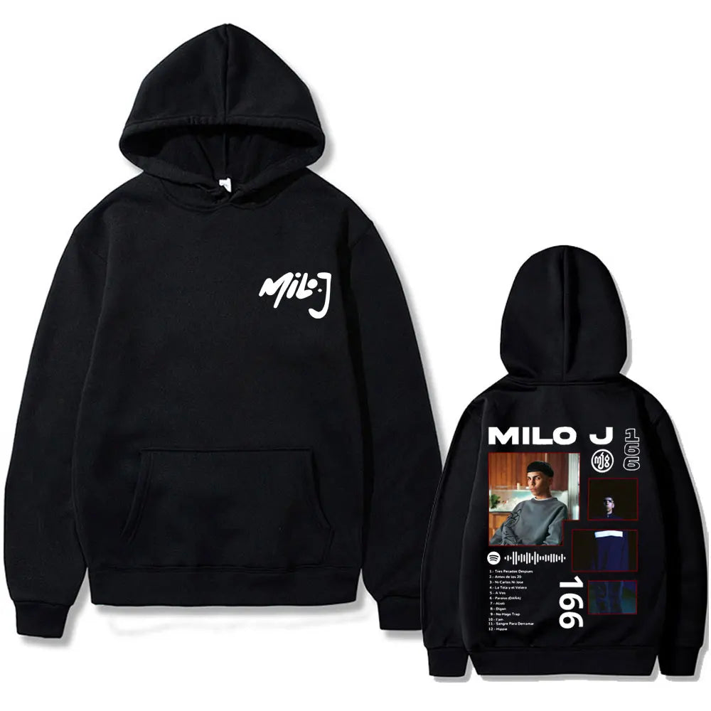 Rapper Milo J 111 Album Graphic Hoodie Men Women Hip Hop Fashion Oversized Hooded Sweatshirt Men's Casual Fleece Cotton Hoodies
