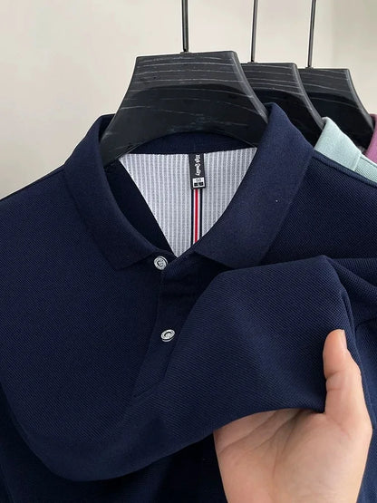 100% cotton short sleeve polo shirt comfortable lightweight high-end brand fashionable simple summer men's casual lapel T-shirt