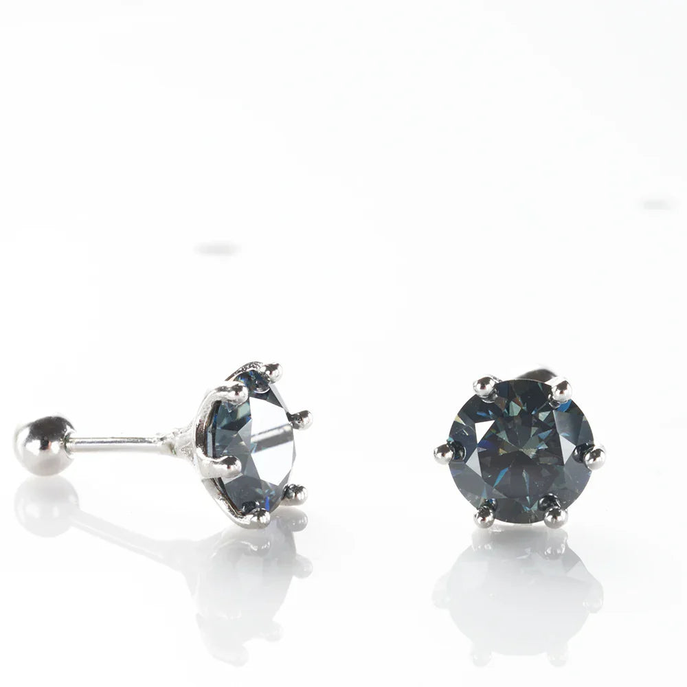 0.5-2ct Moissanite Screw Stud Earrings D Color 925 Sterling Silver Diamond Earrings For Women Wedding Fine Jewelry