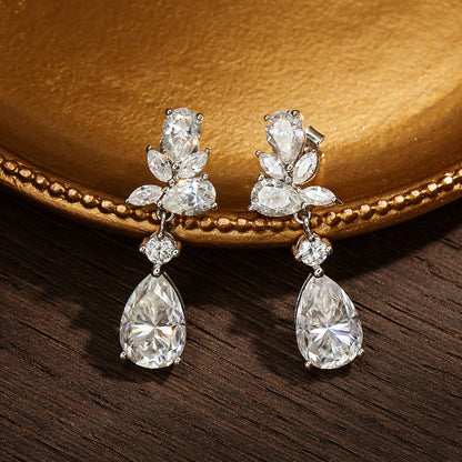 All Moissanite Earrings for Women Wedding Party Luxury Earring Jewelry s925 Sterling Sliver Plated 18k Gold Ear Stud