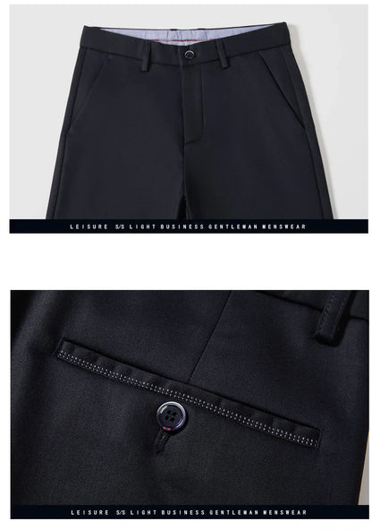 Winter New Flannel Thick Men's Casual Pants Fleece Navy Black Business Straight Slim Stretch Warm Plush Trousers Male