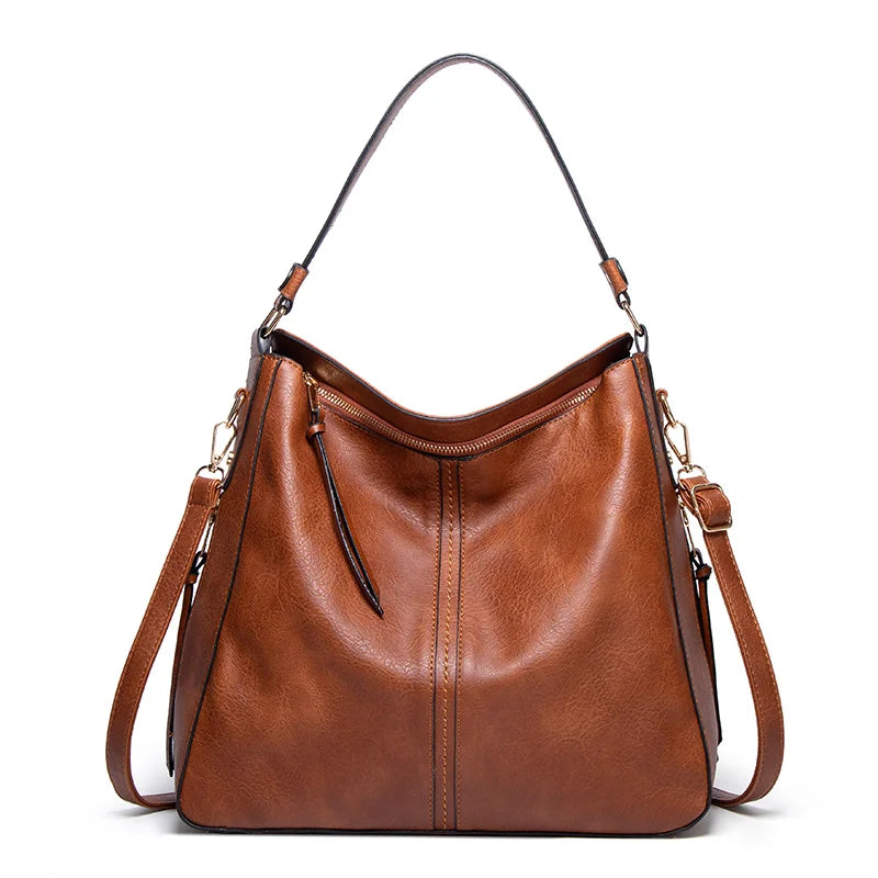 Didabear Hobo Bag Leather Women Handbags Female Leisure Shoulder Bags Fashion Purses Vintage Bolsas Large Capacity Tote Bag