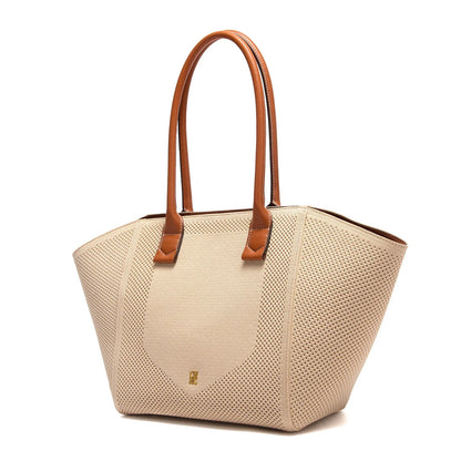 Women's Tote Bag Summer New Fabric Hollow Design Large Capacity Beach Bag Women's Outdoor Storage