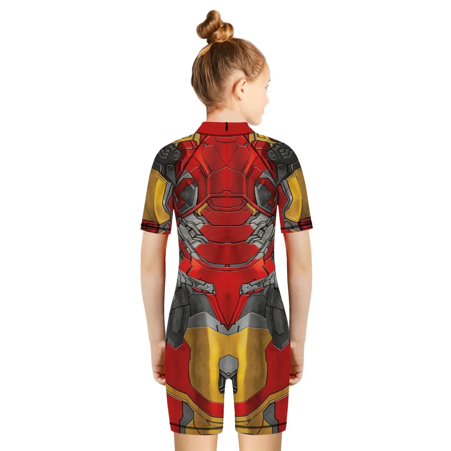 Children One Pieces Swimsuit Superhero 3D Print Playsuit Child Short Sleeve Swimwear Beach Bathing Suit Swim Wear For Boys Girls