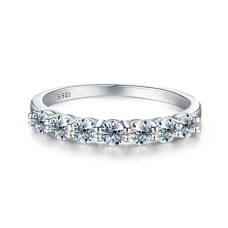 Real Moissanite Ring 925 Sterling Silver Diamond Eternity Band Engagement Wedding Rings for Women Luxury Quality Jewelry