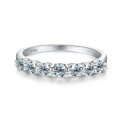 Real Moissanite Ring 925 Sterling Silver Diamond Eternity Band Engagement Wedding Rings for Women Luxury Quality Jewelry