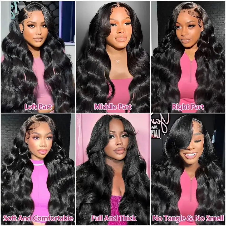 30 40 Inch 13x6 Body Wave Hd Human Hair Lace Frontal Wig 13x4 Body Wave Human Hair Wigs For Black Women Nature Black Brazilian