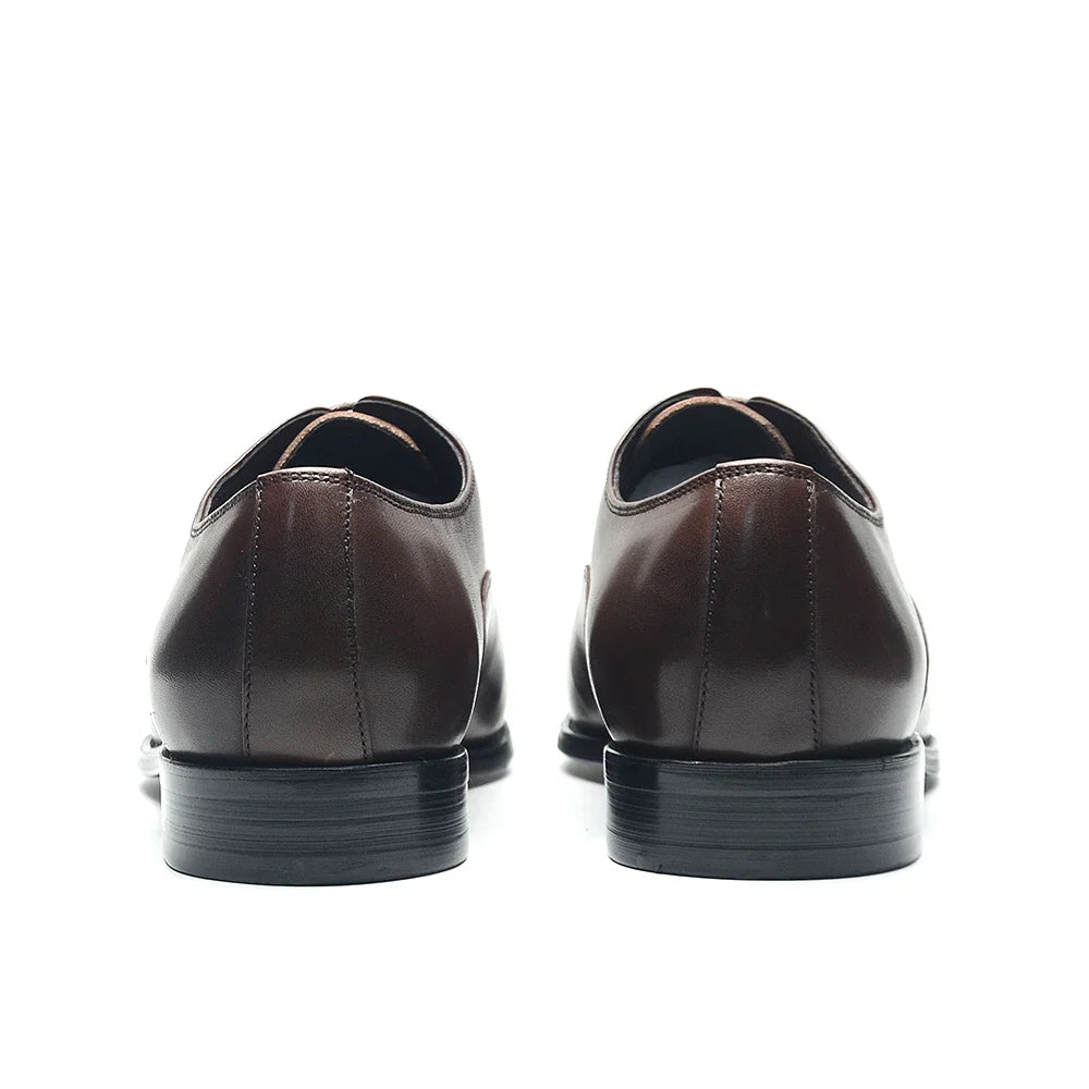 Genuine Leather Handmade Men's Oxford Dress Shoes Cap Toe Lace-Up Classic Business Office Shoe Wedding Party Formal Shoes Man