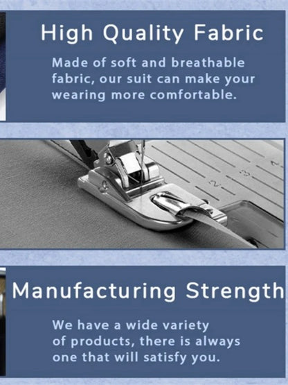 New Men's Slim Fit Business Suit Set 3 Pieces,Classic Graceful Solid Suits For Interview Office,Stylish Peak Lapel Men Tuxedo