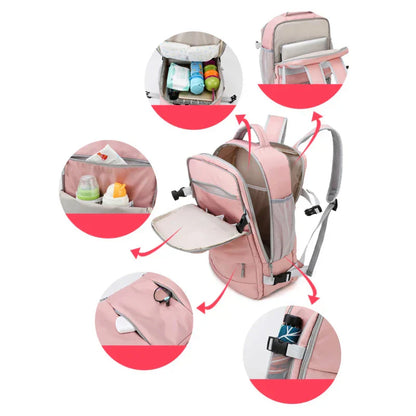 Travel Backpack Women Large Capacity Waterproof Anti-Theft Casual Daypack Bag with Luggage Strap & USB Charging Port Backpacks