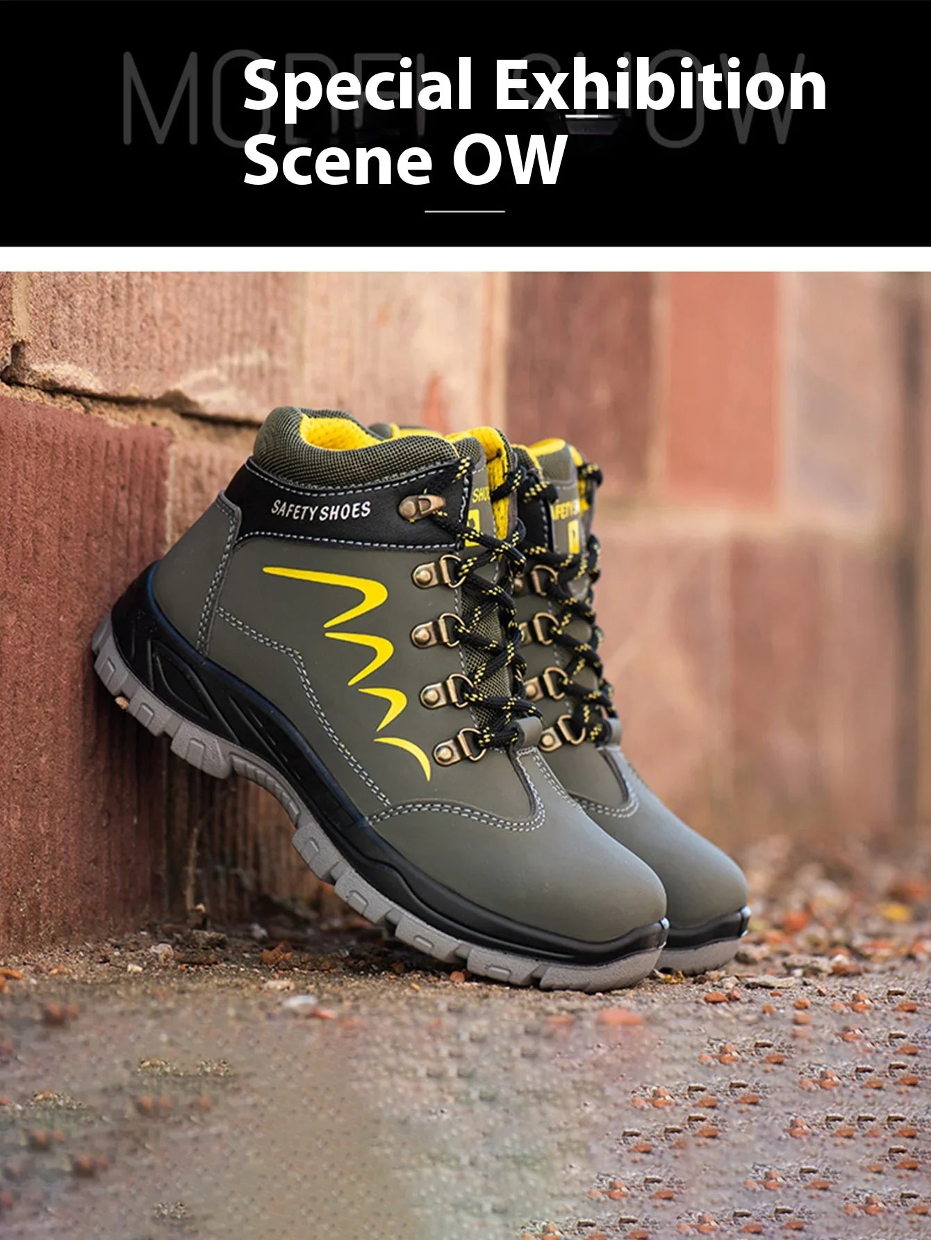 Waterproof Men's Safety Work Boots Steel Toe Shoes Anti Impact And Anti-Puncture Outdoor Adventure Hiking Industrial Boots