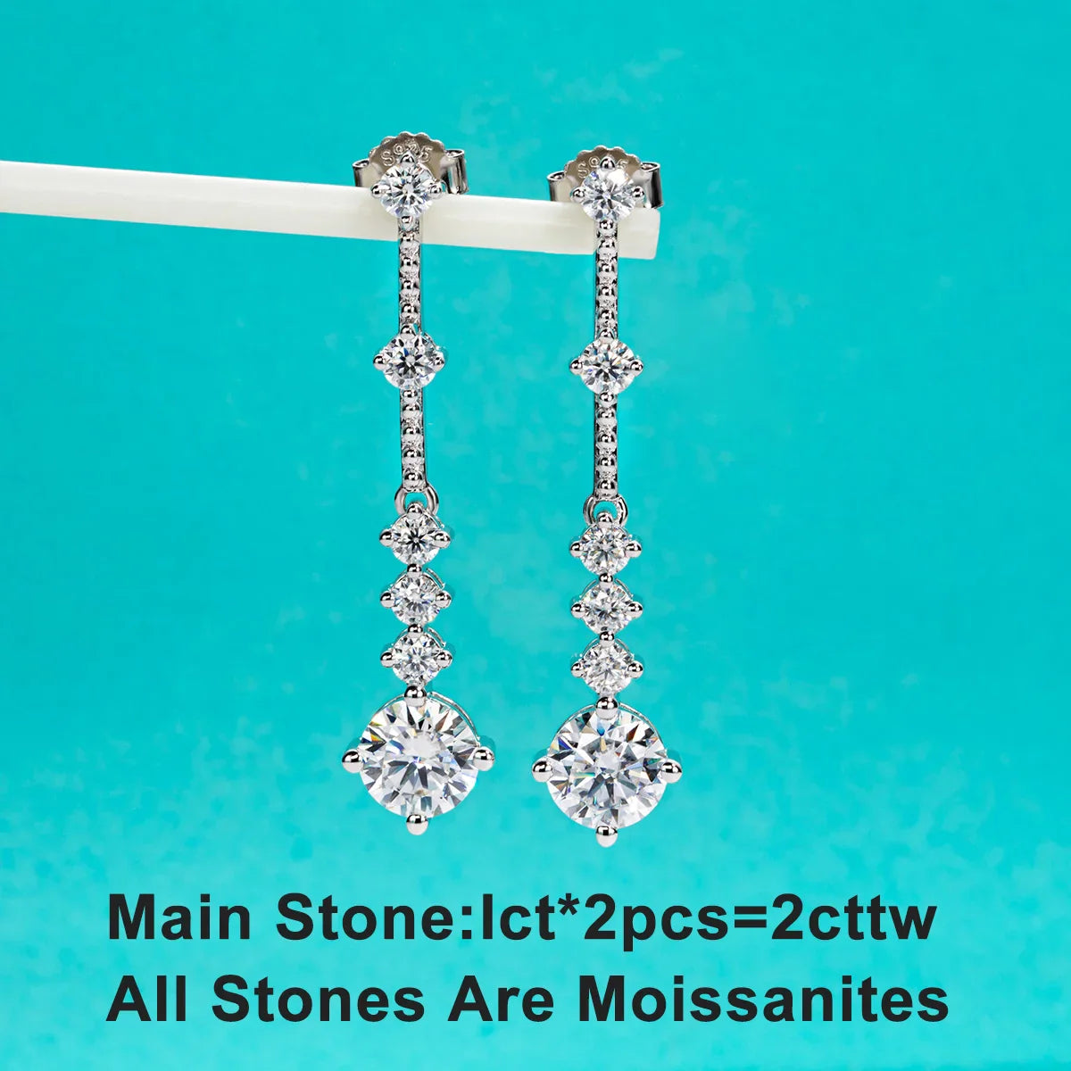 2.8cttw Moissanite Drop Earrings 925 Sterling Silver D Color Lab Created Diamond Dangle Earrings For Women Jewelry